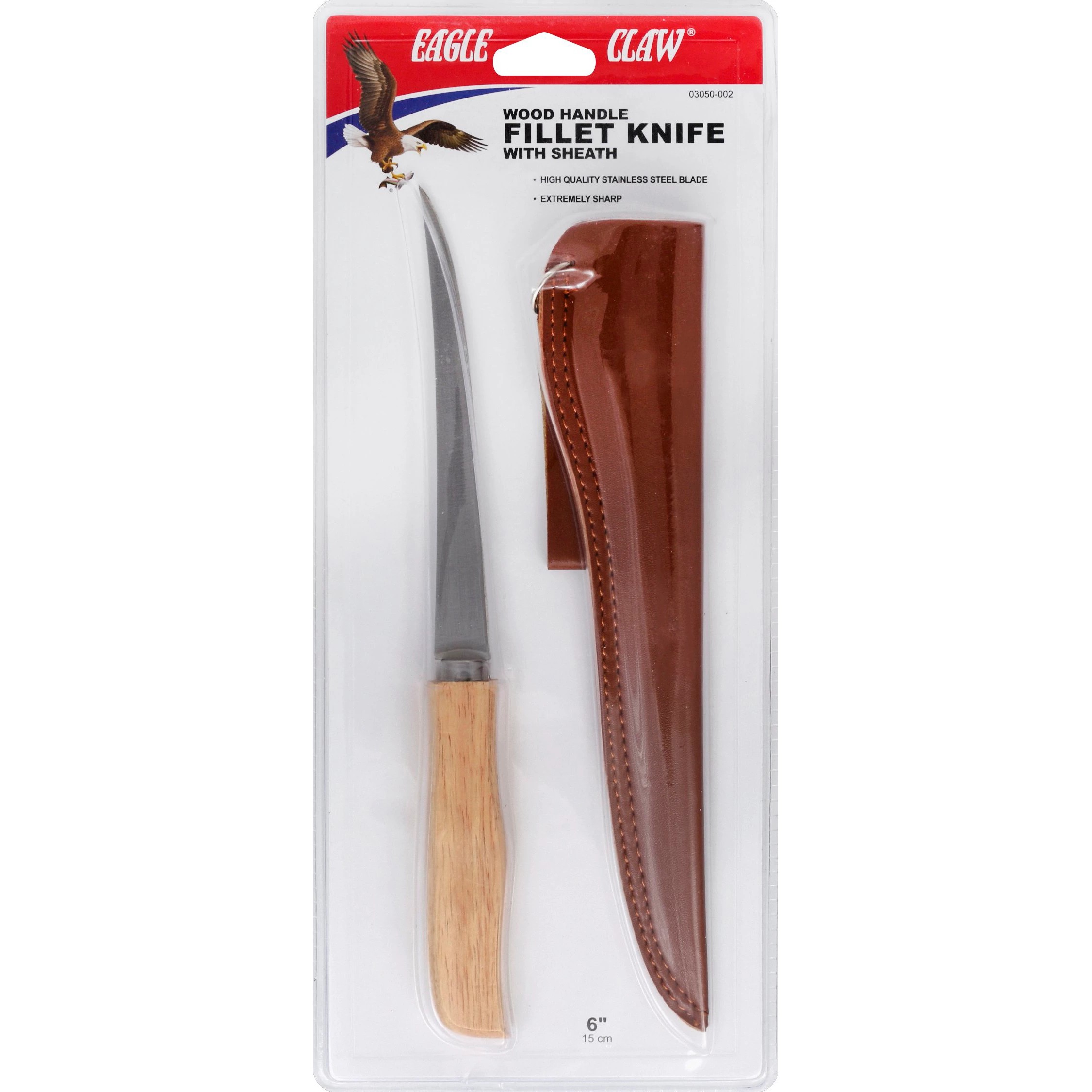 Eagle Claw Trailmaster Folding Fillet Knife, 6 Inch Flexible Stainless Blade