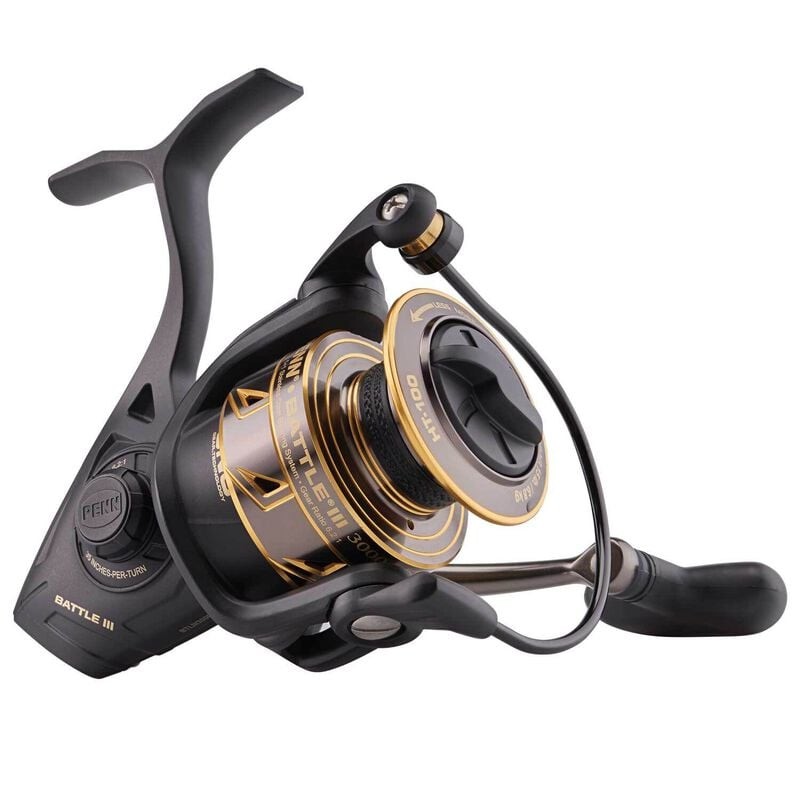 Penn Battle III Spinning Fishing Reel, Size 3000 Full Metal Body HT-100 Drag