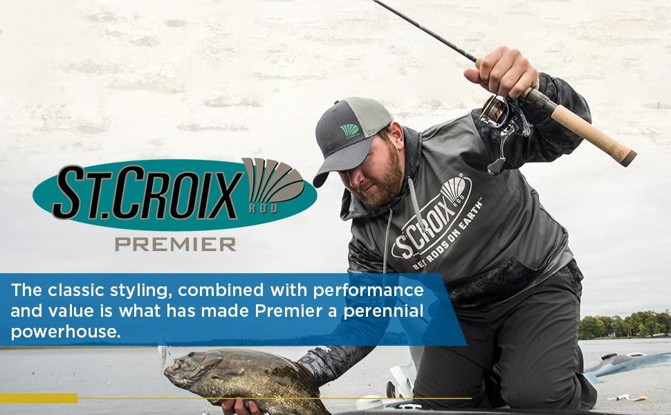 St. Croix Premier Spinning Fishing Rod, 6ft6in Medium Light Fast Action SCII Carbon